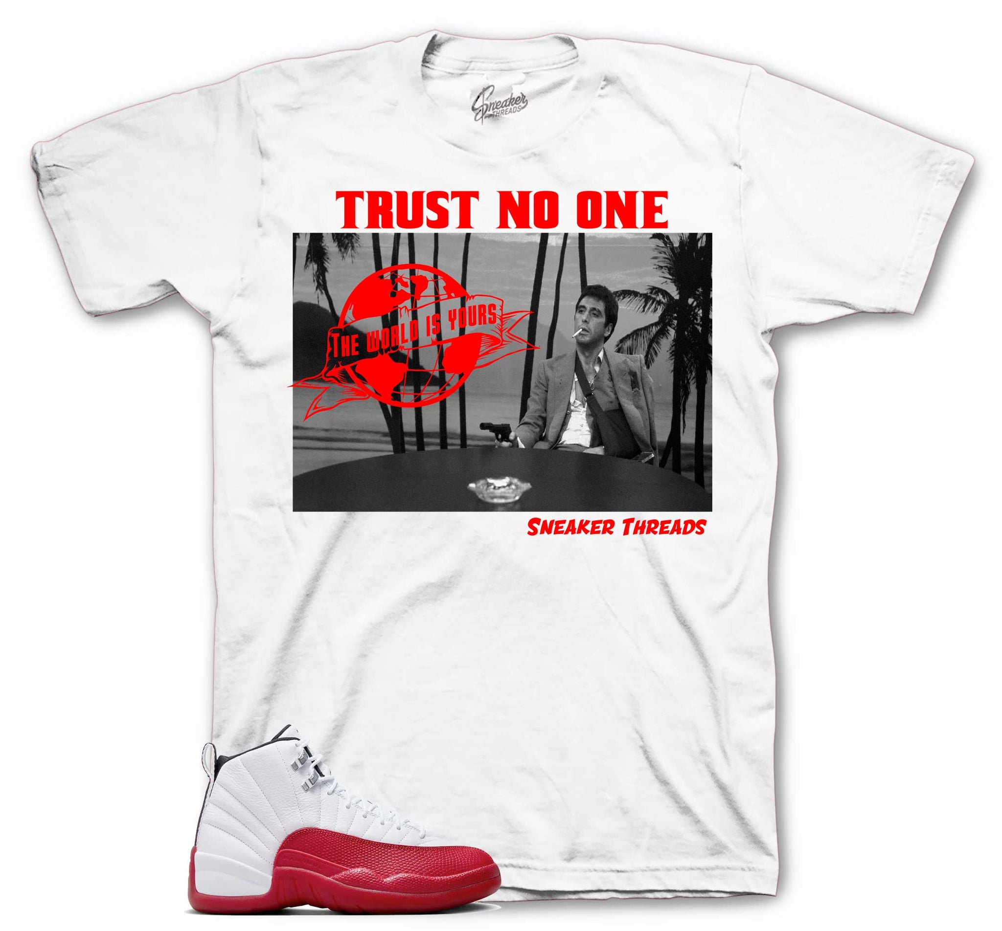 Retro 12 Cherry Shirt - Tony Knows - White