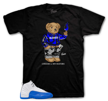 Retro 12 Blueberry Shirt - Cheers Bear - Black