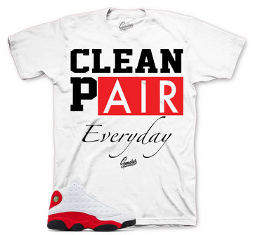Retro 13 Chicago Shirt - Clean Pair - White
