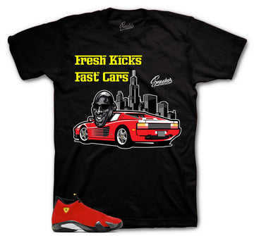 Retro 14 Challenge Red Shirt - Fresh Kicks - Black