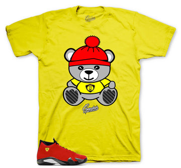 Retro 14 Challenge Red Shirt - Sneaker Bear - Yellow