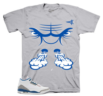 Retro 3 True Blue Shirt - Raging Face