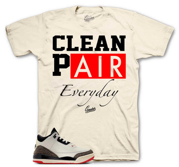 Retro 3 Worlds Best Shirt - Clean Pair - Sail