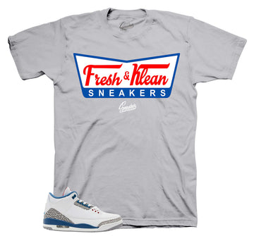 Retro 3 True Blue Shirt - Fresh Klean