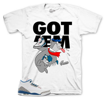 Retro 3 True Blue Shirt - Finesse - White