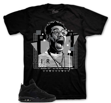 Retro 4 Black Cat Shirt - Buggin Out - Black