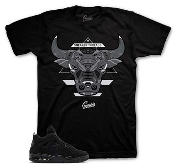 Retro 4 Black Cat Shirt - War Bully - Black