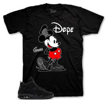 Retro 4 Black Cat Shirt - Kickin it - Black