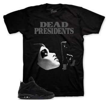 Retro 4 Black Cat Shirt - Dead President  - Black