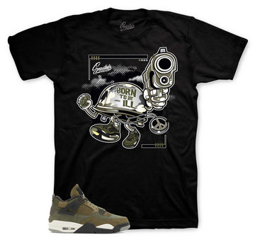 Retro 4 Craft Olive Shirt - Born Ill - Black