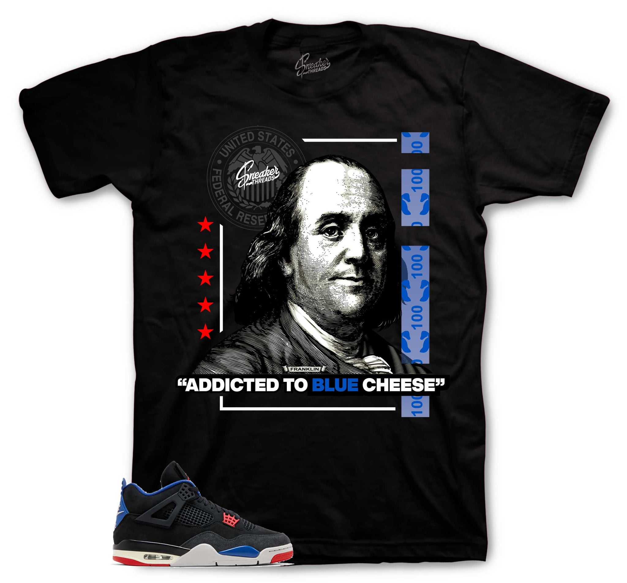 Retro 4 Rare Air Shirt - Blue Cheese - Black