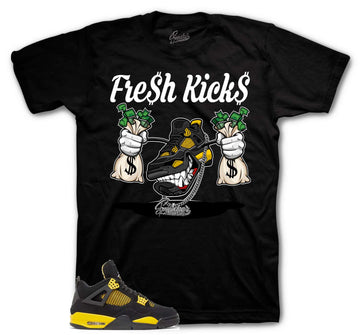 Retro 4 Yellow Thunder Shirt - Fresh Kicks - Black