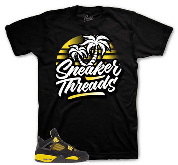 Retro 4 Yellow Thunder Shirt - ST Palms - Black