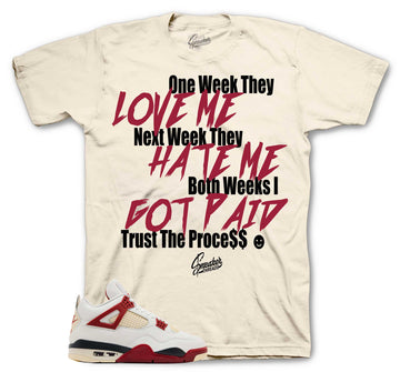 Retro 4 Brick After Brick Shirt - Trust The Process - Sail