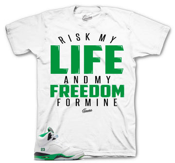 Retro 5 Lucky Green Shirt - My Life - White