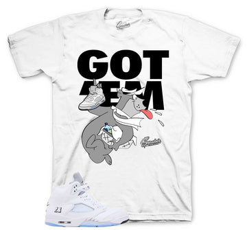 Retro 5 White Metallic Shirt - Finessed