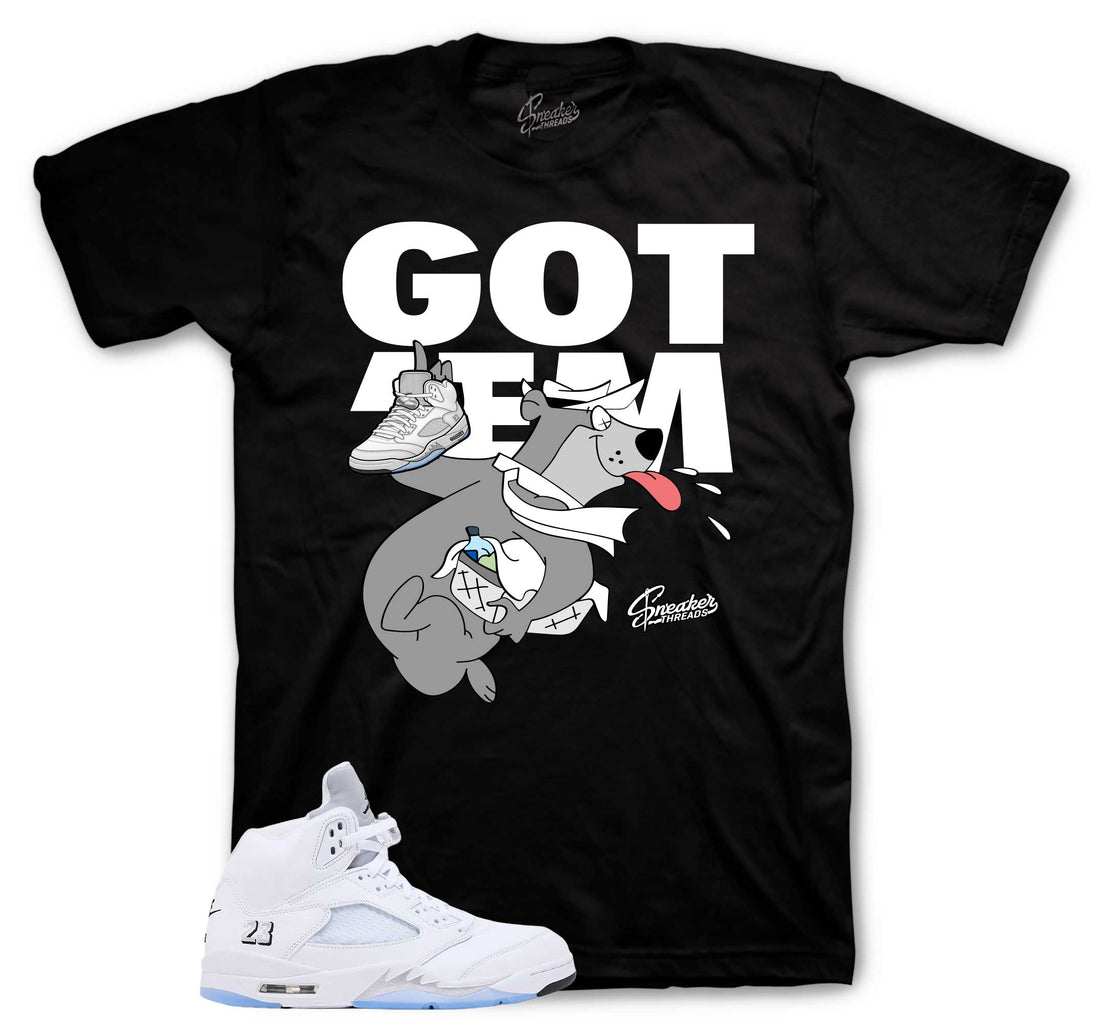 Retro 5 White Metallic Shirt - Finessed