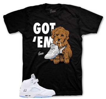 Retro 5 White Metallic Shirt - Got Em