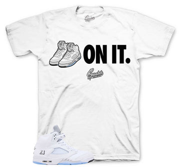 Retro 5 White Metallic Shirt - Five On It