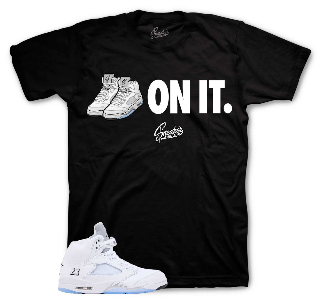 Retro 5 White Metallic Shirt - Five On It