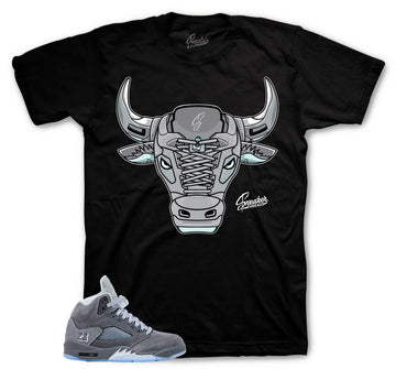 Retro 5 Wolf Grey Shirt - War Bully