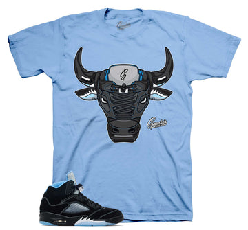 Retro 5 Black University Blue Shirt - War Bully