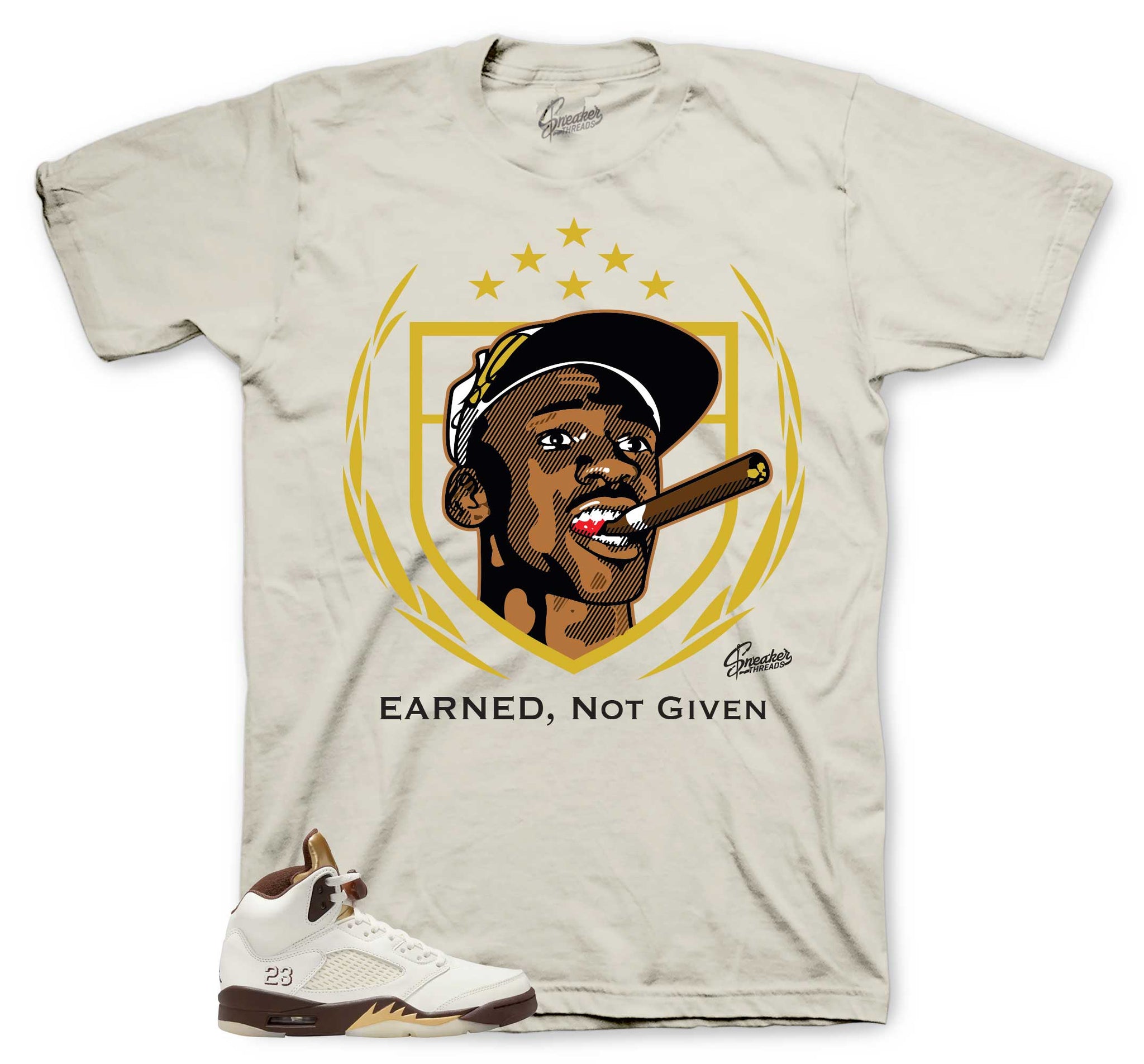 Retro 5 Earth Golden Ticket Shirt - Earned - Sail