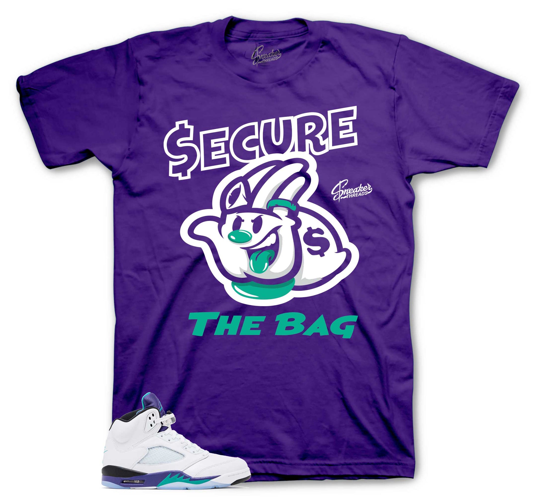 Retro 5 Grapes Shirt - Secure The Bag - Purple