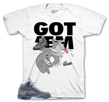 Retro 5 Wolf Grey Shirt - Finessed