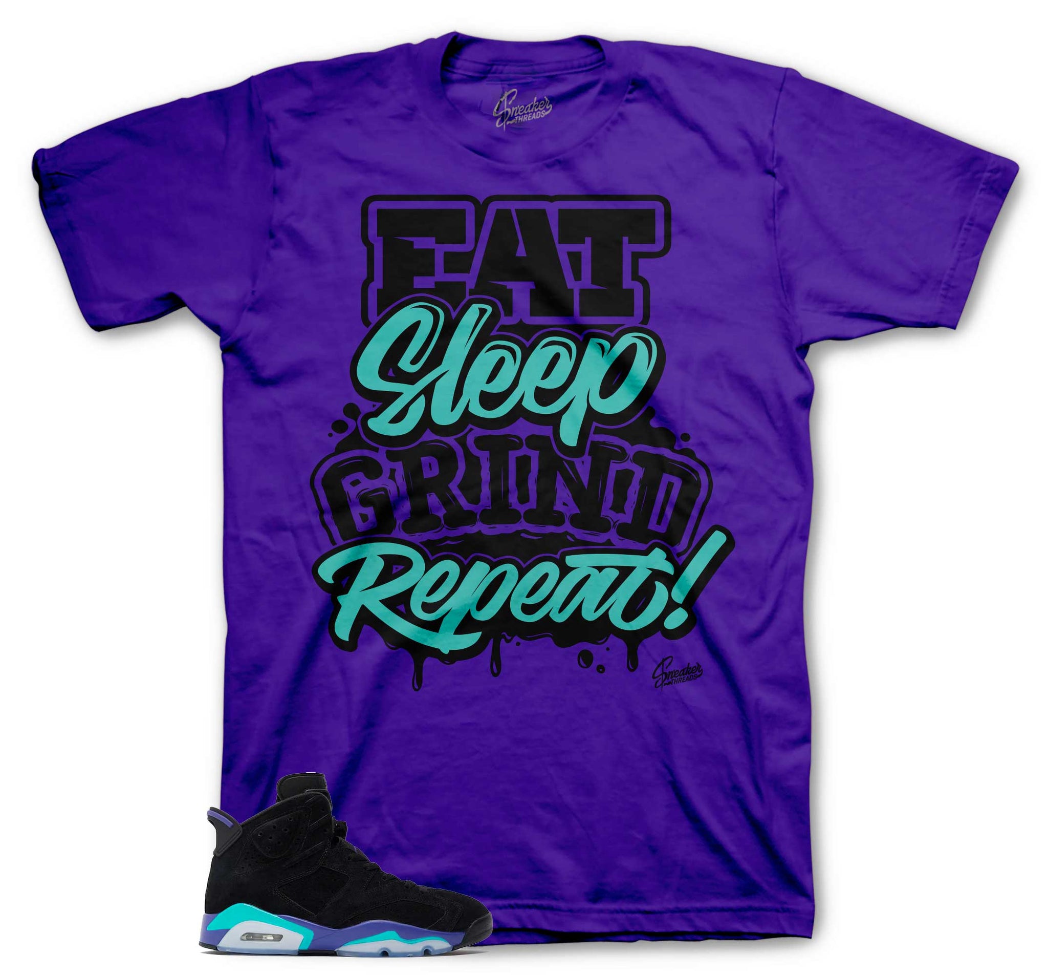 Retro 6 Aqua Shirt - Daily Routine - Purple