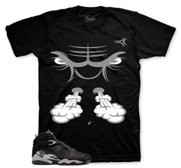 Retro 8 Chrome Shirt - Raging Face - Black