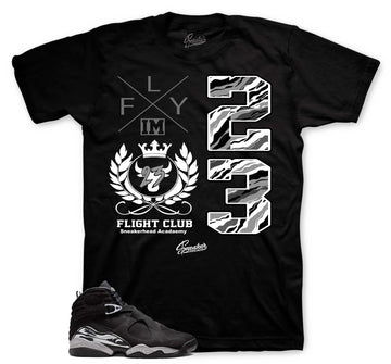 Retro 8 Chrome Shirt - Flight Crest - Black
