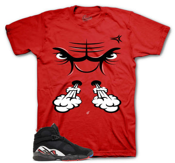 Retro 8 Playoffs Shirt - Raging Face - Red