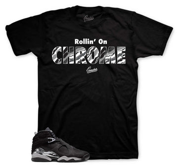 Retro 8 Chrome Shirt - Chrome - Black