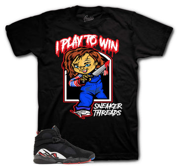 Retro 8 Playoffs Shirt - I Play To Win - Black