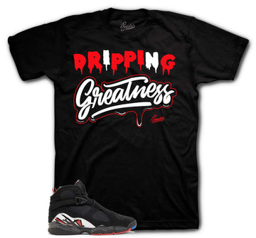 Retro 8 Playoffs Shirt - Dripping Greatness - Black