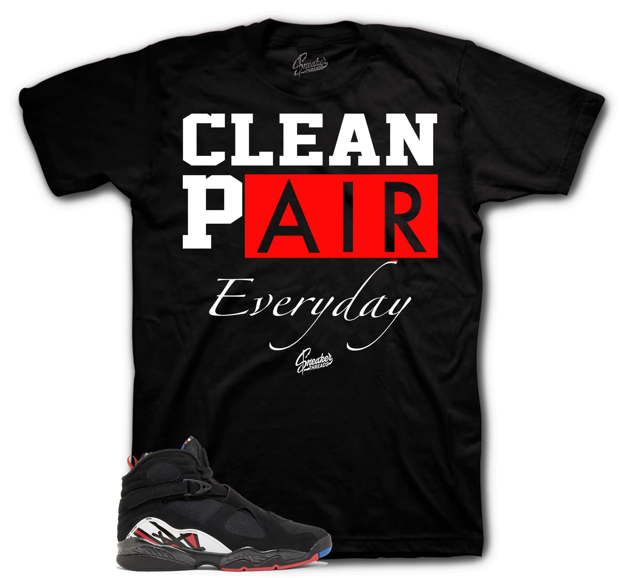 Retro 8 Playoffs Shirt - Clean Pair - Black