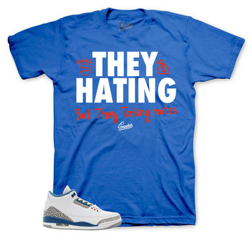 Retro 3 True Blue Shirt - They Hating - Blue