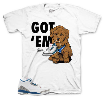 Retro 3 True Blue Shirt - Got Em - White