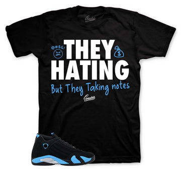 Retro 14 University Blue Shirt - They Hating - Black