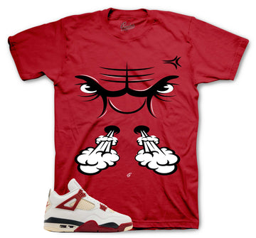 Retro 4 Brick After Brick Shirt - Raging Face - Cinnabar