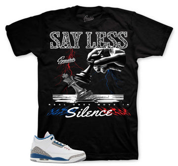 Retro 3 True Blue Shirt - Say Less - Black