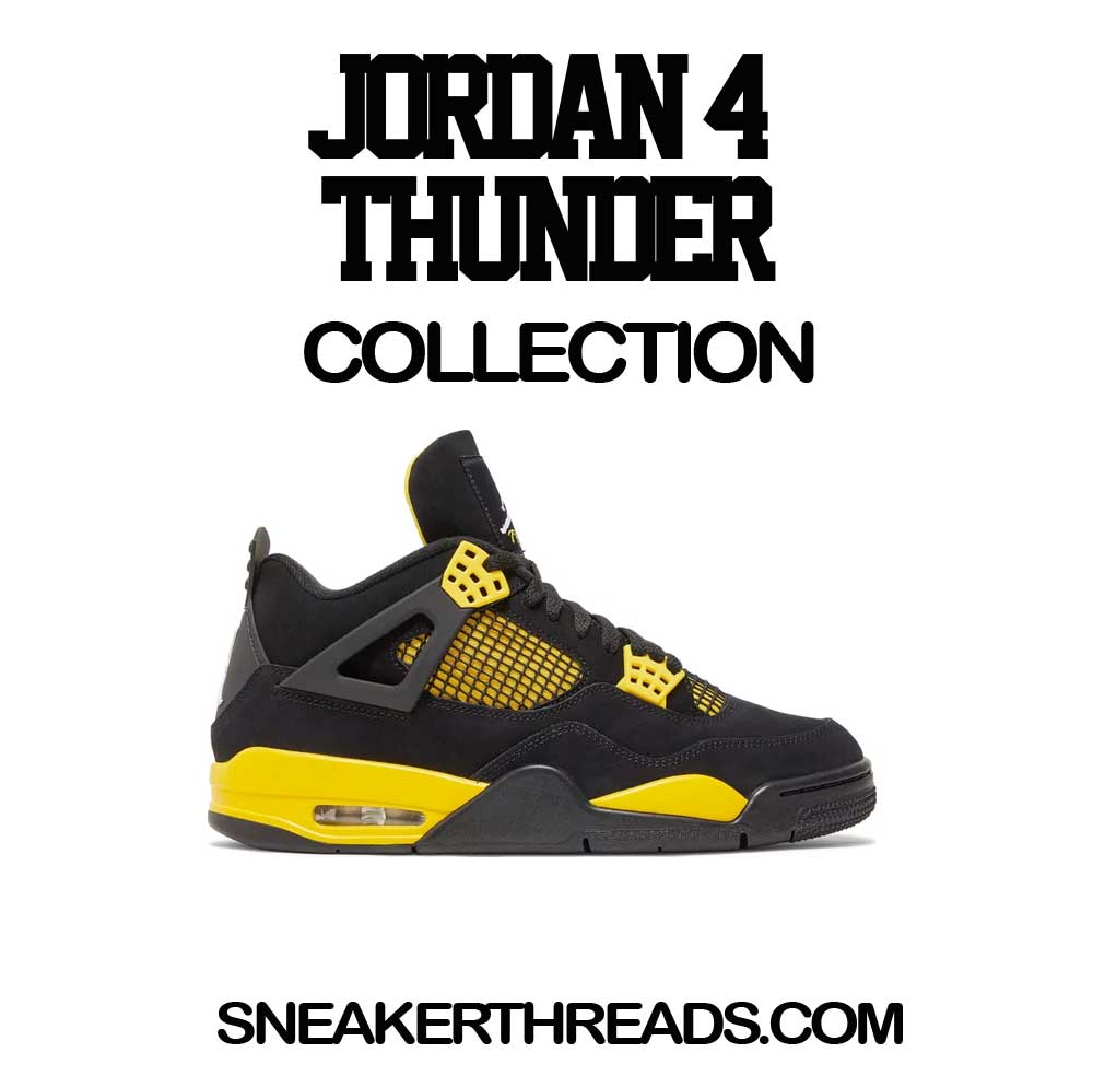 Retro 4 Yellow Thunder Shirt - Kicks Rule - Black