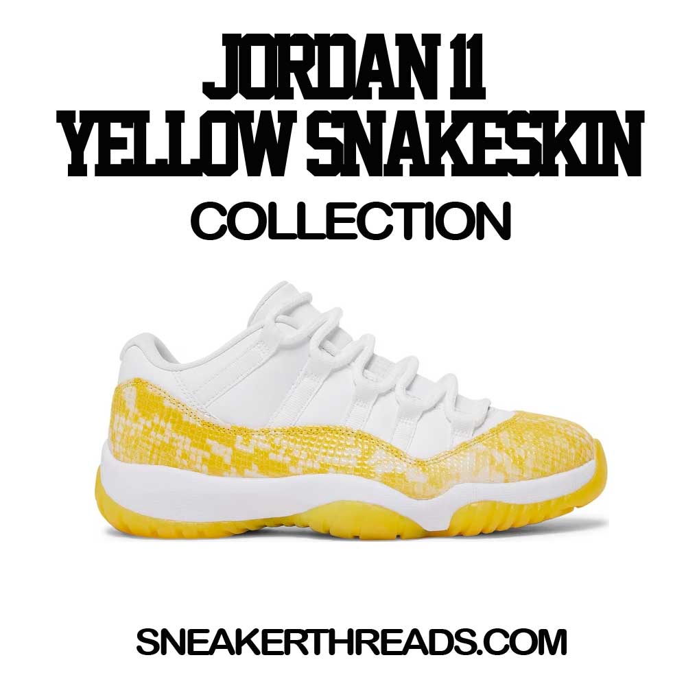 Retro 11 Yellow Snakeskin Shirt - Kicks Rule - White