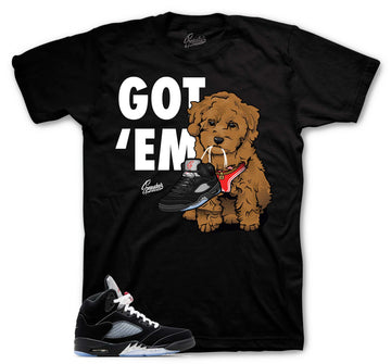 Retro 5 Black Metallic Shirt - Got Em - Black