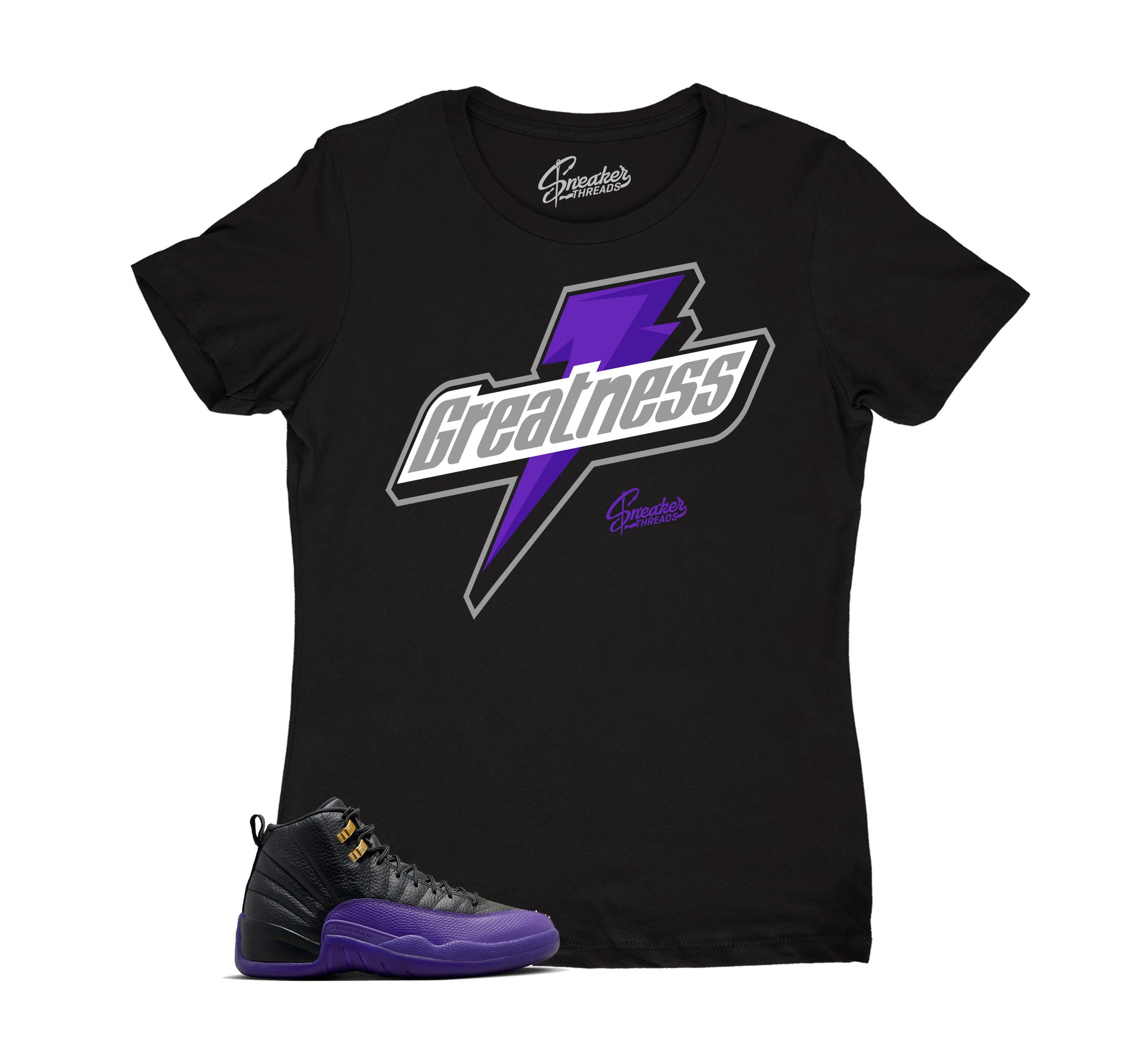 Womens Field Purple 12 Shirt - Greatness - Black