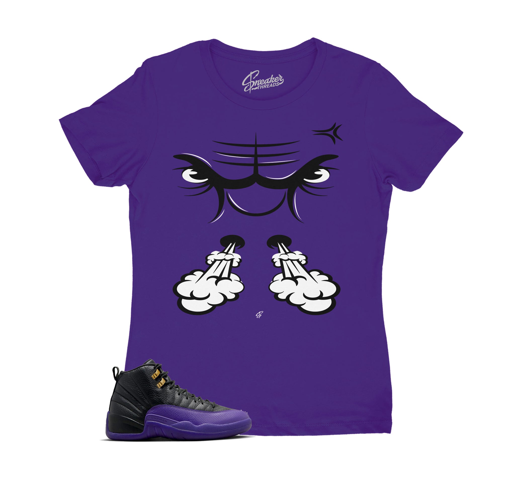 Womens Field Purple 12 Shirt - Raging Face - Purple