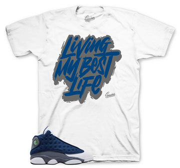 Retro 13 Flint Shirt - Living Life - White