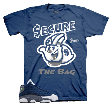 Retro 13 Flint Shirt - Secure The Bag - Navy