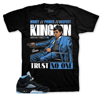 Retro 5 Black University Blue Shirt - Trust issues - Black